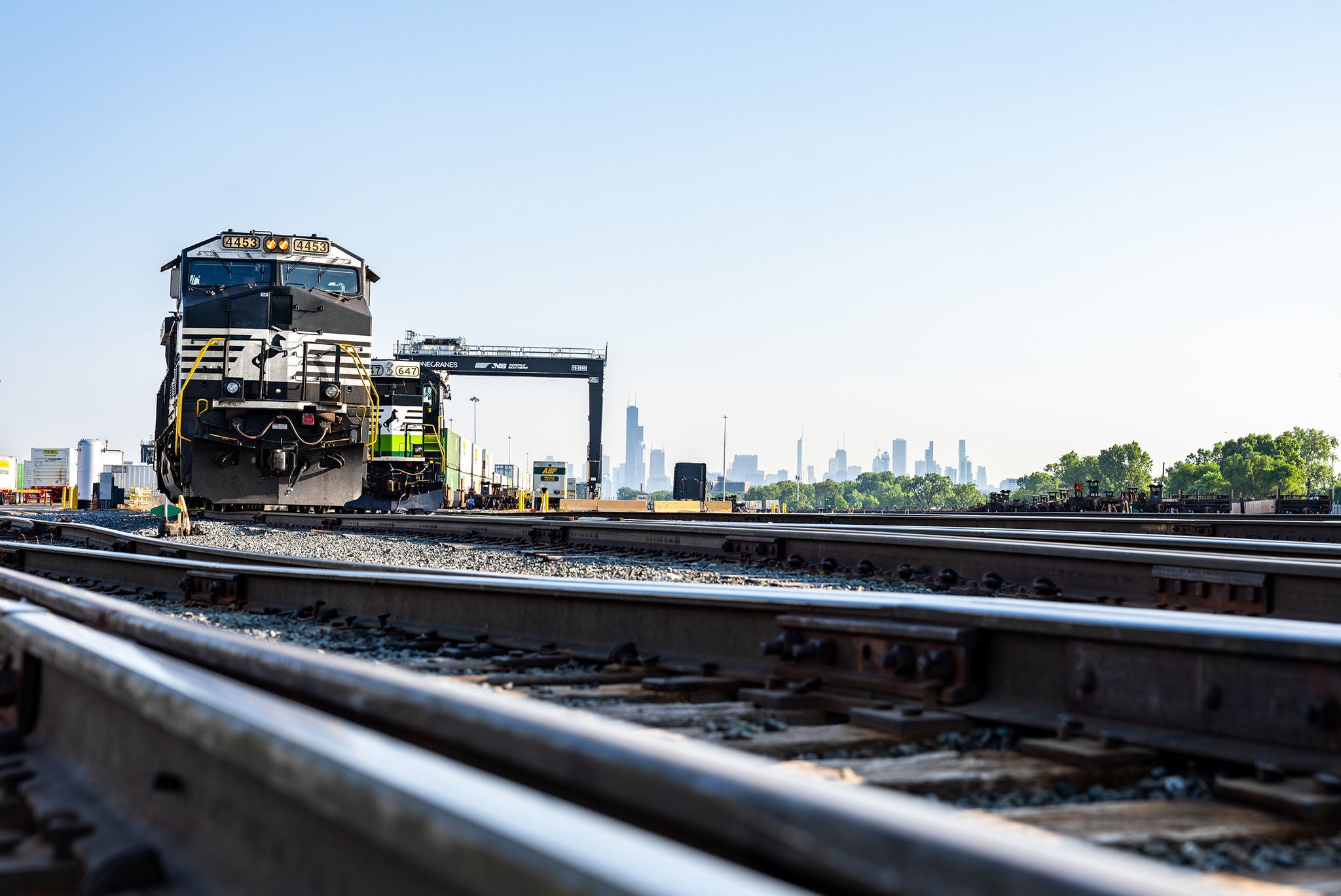 Close up of railway showing rail safety 