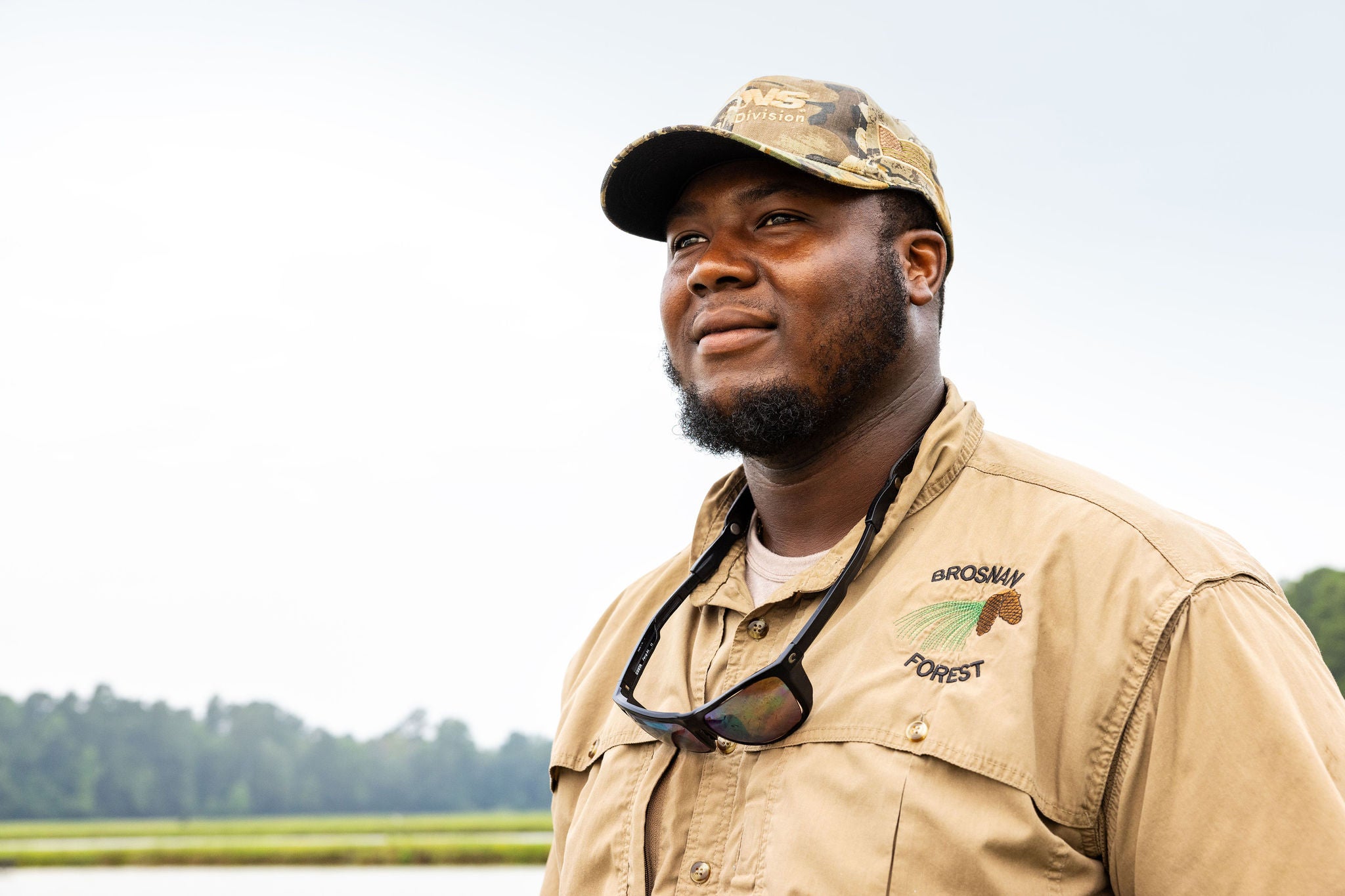 Close up shot of a Brosnan Forest employee showing the effects of sustainable rail transport